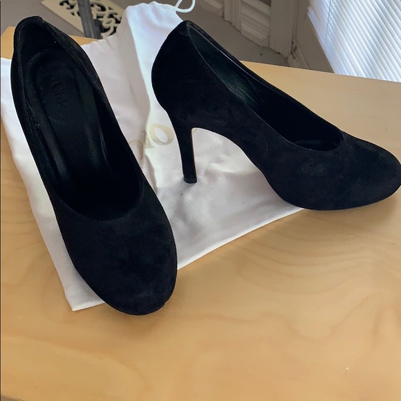 Chloe black suede heels sz 38 - Picture 7 of 7